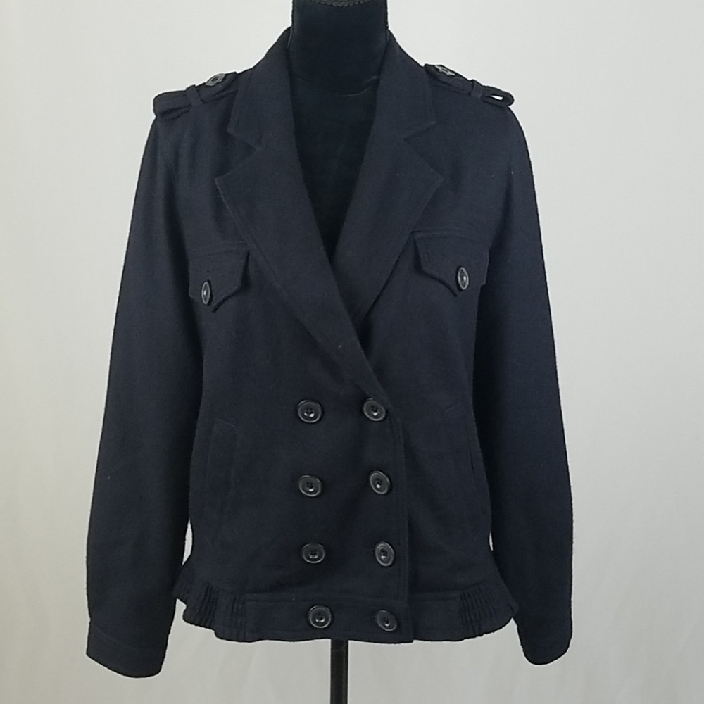 Leith M recycled wool double‎ breast bomber jacket